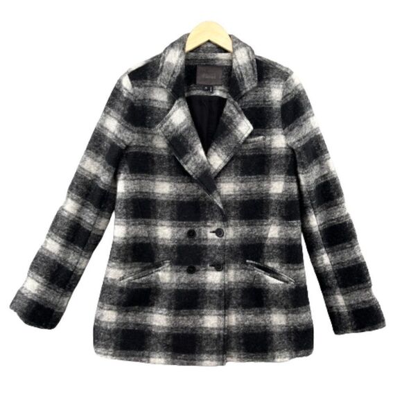 Paige Coat Womens Plaid Wool Blend Size Medium - Picture 1 of 14
